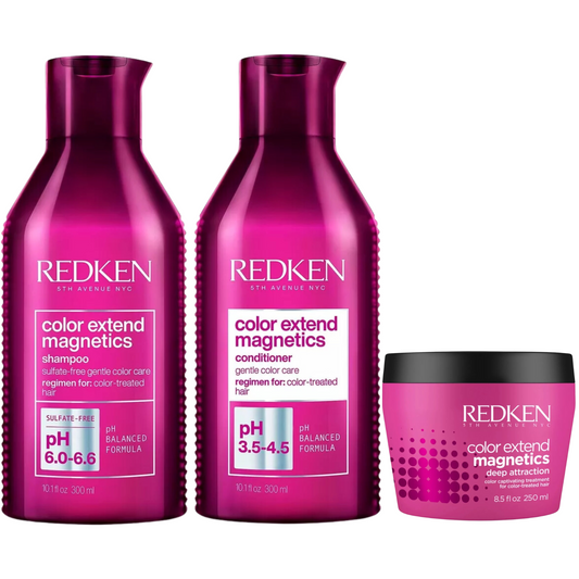 REDKEN COLOR EXTEND MAGNETICS SHAMPOO, CONDITIONER AND MASK