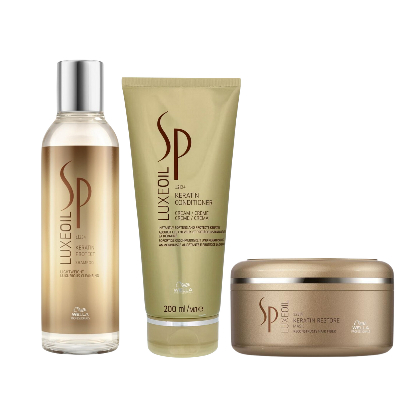 WELLA SP CLASSIC LUXEOIL KERATIN PROTECT SHAMPOO CONDITIONER MASK