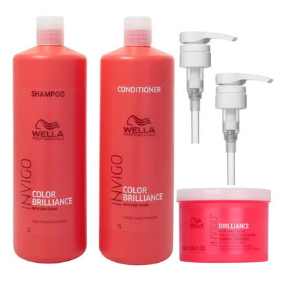 WELLA WP INVIGO COLOR BRILLIANCE VIBRANT COLOR  SHAMPOO AND CONDITIONER AND MASK