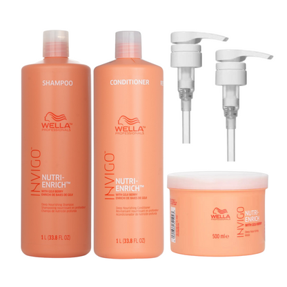 WELLA INVIGO NUTRI-ENRICH DEEP NOURISHING SHAMPOO AND CONDITIONER AND MASK